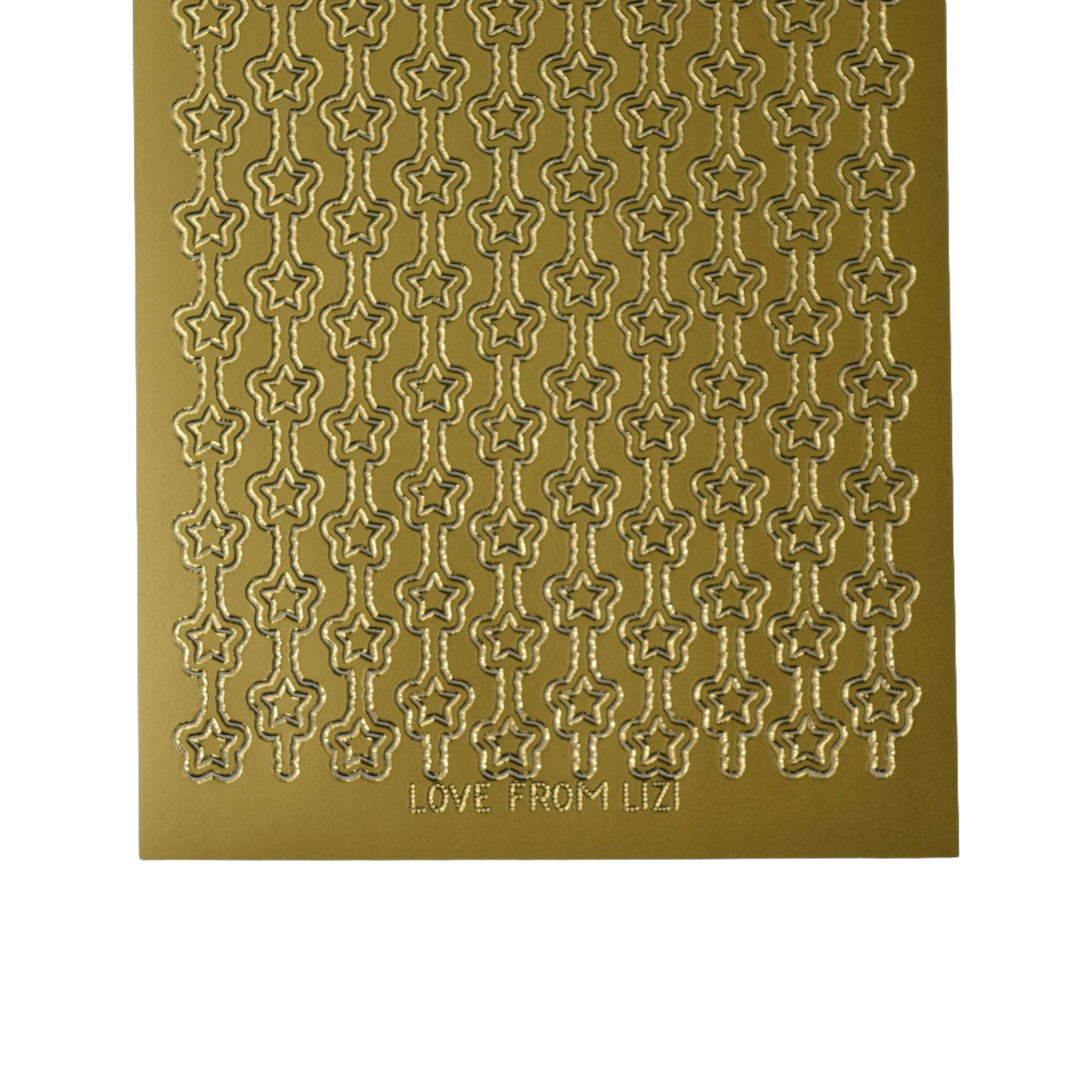 Star Border Gold Peel-Off Stickers